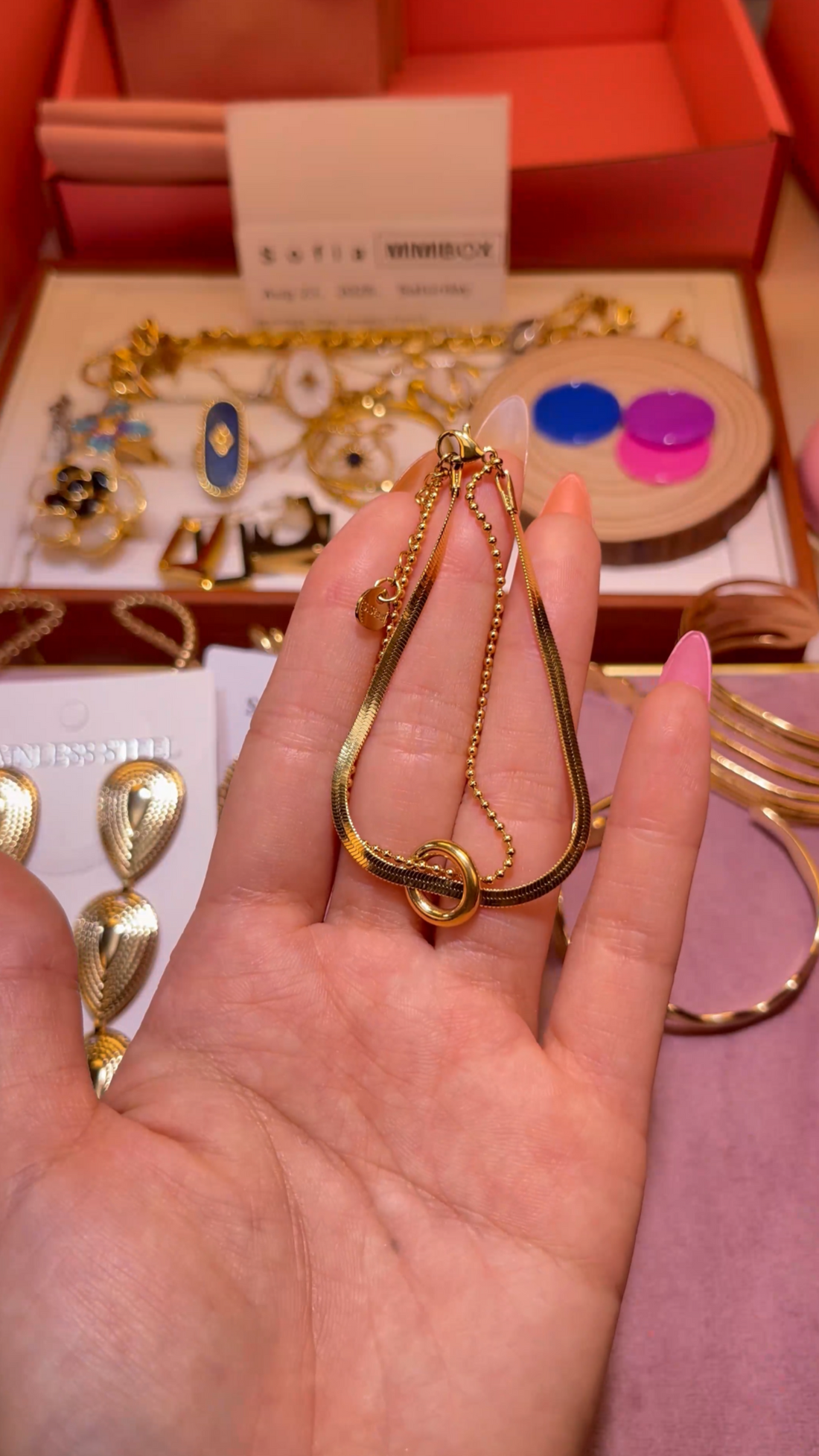 Stainless Steel 18K Gold Plated Jewelry Blind Bag