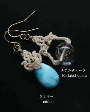 moonstone macrame earrings -S925  silver ear hook (deposit)