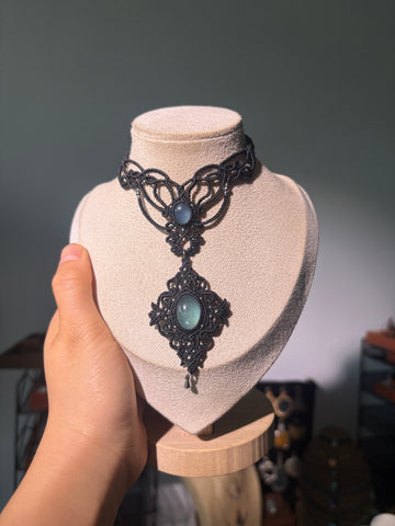 Macramé Aquamarine Necklace