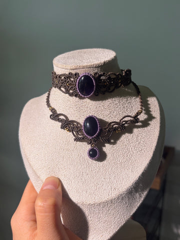 Macramé Jewelry Set & S925 Silver Pendant