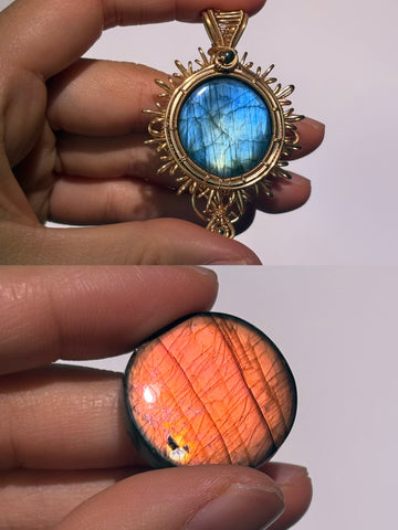Copper Wire Wrapped Pendant & Macramé Ring