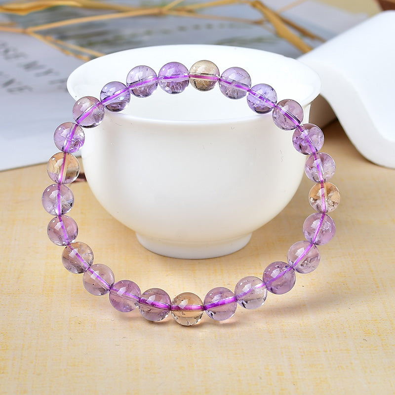 Natural Ametrine (Purple - Yellow Crystal) Beaded Bracelet